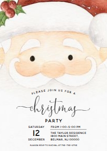 Christmas Party - Santa Invitation 5x7 design preview