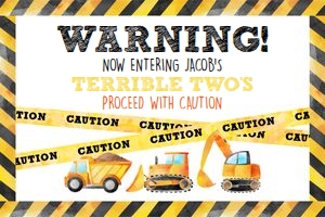 Construction Birthday - Welcome Posters - Light design preview