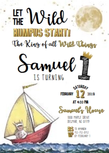Wild One - Boat Invitation - 5x7 design preview