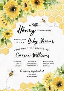 Baby Shower - Little Honey Invitation design preview