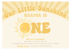 Our Little Sunshine - Invitation design preview