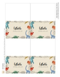 Doodle Dino - Fold Over Labels - 1 design preview