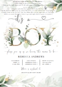 Baby Shower - Green Foliage - Invitation - It's a Boy - 5x7 design preview