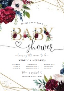 Baby Shower - Navy and Gold Light - Invitation - Baby - 5x7 design preview