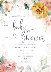 Baby Shower - Spring Garden 2 - Invitation - Baby - 5x7 design preview
