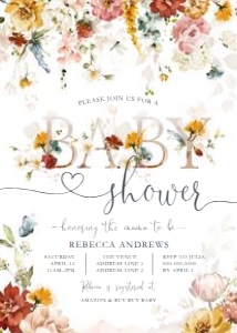 Baby Shower - Spring Garden 1 - Invitation - Baby - 5x7 design preview