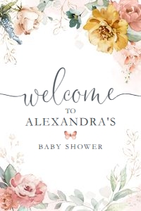 Baby Shower - Spring Garden 2 - Welcome Sign - Vertical design preview