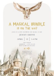 Baby Shower - Wizard - Invitation - Owl design preview