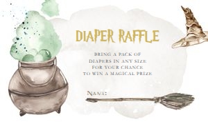 Baby Shower - Wizard - Diaper Raffle - Caldron design preview