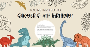 Doodle Dino - Facebook Event Cover Image design preview