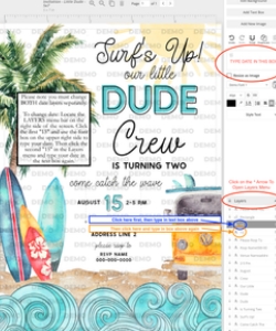 Surf's Up Birthday - Invitation - The Big One design preview