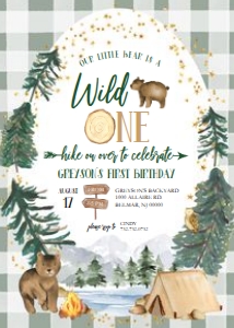 Explorer Birthday - Invitation - Little Bear - Wild One design preview