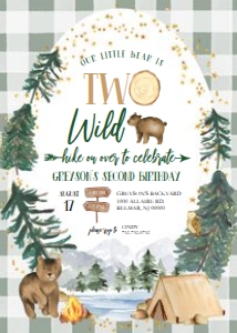 Explorer Birthday - Invitation - Little Bear - Two Wild design preview