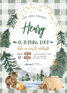 Explorer Birthday - Invitation design preview