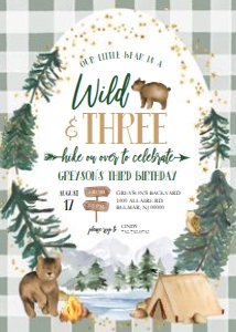 Explorer Birthday - Invitation - Little Bear - Wild & Three design preview