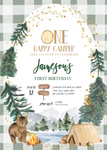 Explorer Birthday - Invitation - One Happy Camper II - 5x7: Explorer Birthday - Invitation - One Happy Camper II