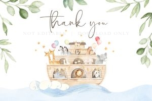 Baby Shower - Noah's Ark - Thank You Card - Flat: Baby Shower - Noah's Ark - Bundle II