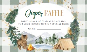 Baby Shower - Explorer - Diaper Raffle - Plaid design preview