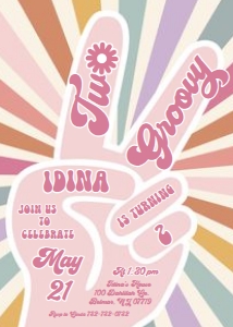 Two Groovy - Invitation - Peace design preview