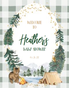 Baby Shower - Explorer - Welcome Sign - Plaid design preview