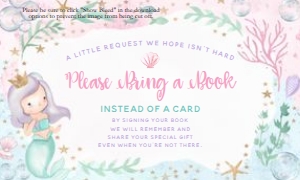 Baby Shower - Mermaid - Bring a Book design preview
