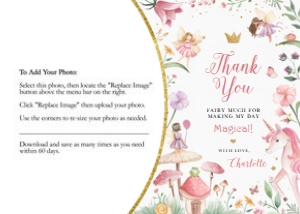 Enchanted Forest Fairy - Photo Thank You Card design preview