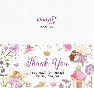 Fairy Birthday - Treat Bag Topper - Purple Fairy I design preview