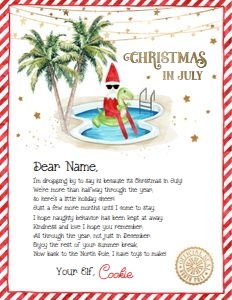Elf Christmas in July Letter - Dino design preview