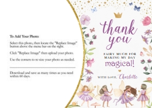 Fairy Birthday - Thank You Photo - Purple I design preview