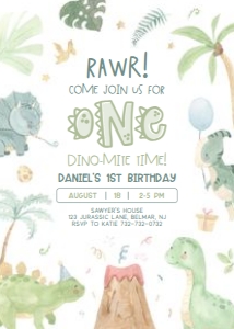 Baby Dino - Invitation - ONE design preview