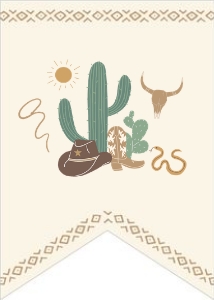 Western Birthday - A-Z Banner - Spacer - Neutral: Western Birthday - A-Z Banner - Neutral