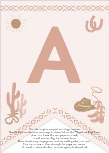 Western Birthday - A-Z Banner - Spell Anything - Pink: Western Birthday - A-Z Banner - Pink