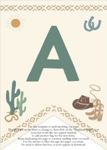 Western Birthday - A-Z Banner - Spell Anything - Neutral: Western Birthday - A-Z Banner - Neutral