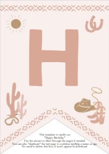 Western Birthday - A-Z Banner - Happy Birthday - Pink: Western Birthday - A-Z Banner - Pink