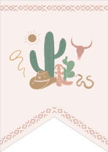 Western Birthday - A-Z Banner - Spacer - Pink: Western Birthday - A-Z Banner - Pink