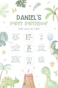 Baby Dino - Milestone Chart design preview