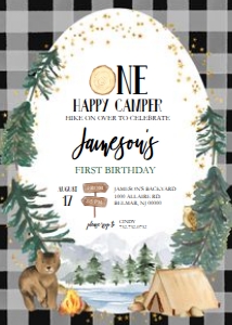 Explorer Birthday - Invitation - Buffalo Plaid design preview