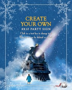 Polar Express - Birthday - Create Your Own Party Sign design preview