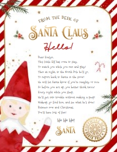 Elf Arrival Letter From Santa design preview