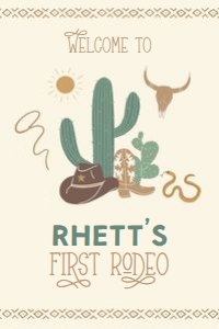 Western Birthday - Welcome Sign - Neutral design preview