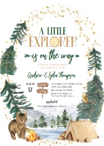 Baby Shower - Explorer - On the Way - Invitation - 5x7 - Simple: Baby Shower - Explorer - On the Way - Invitation - Simple