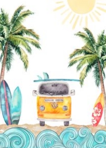 Surf's Up Birthday - Monthly Photo Banner - Van: Surf's Up Birthday - Monthly Photo Banner