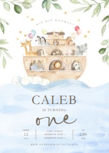 Noah's Ark - Birthday - Invitation design preview
