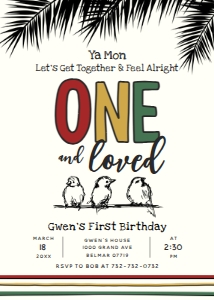 One and Loved - Birthday - Invitation design preview