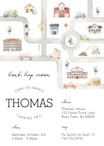 Transportation - Birthday - Invitation Vertical design preview