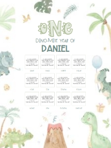 Baby Dino - Birthday - Photo Milestone Chart - 18x24: Baby Dino - Birthday - Photo Milestone Chart