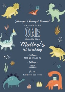 Dino - Playful - Birthday - Invitation - ONE design preview