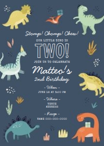 Dino - Playful - Birthday - Invitation - TWO design preview
