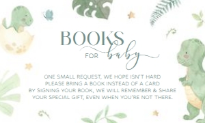 Baby Shower - Baby Dino - Bring a Book - Script - 3x5: Baby Shower - Baby Dino - Bundle - Script