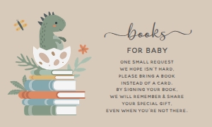 Baby Shower - Neutral Dino - Books for Baby - 3x5: Baby Shower - Neutral Dino - Bundle